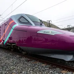 Tren morado de Avlo, ideal para viajar de Barcelona a Madrid desde 5€.